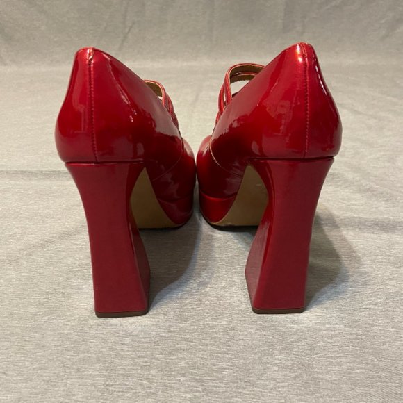 Jessica Simpson Mary Jane Platform Pumps Womens 8 1/5 Strappy, New, Red - Picture 7 of 10